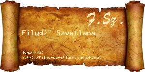 Filyó Szvetlana névjegykártya